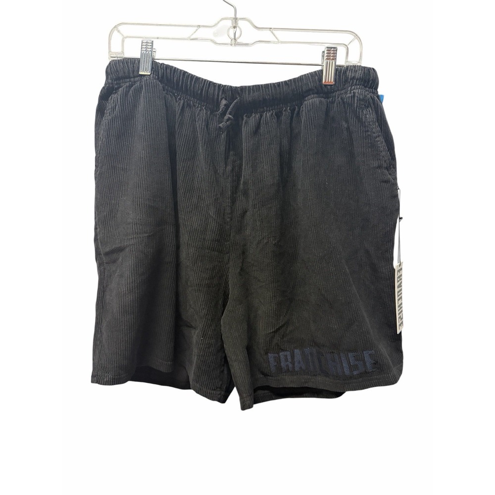 Franchise Los Angeles Ripcord Corduroy Shorts Embroidered Black Pull-on Size XL
